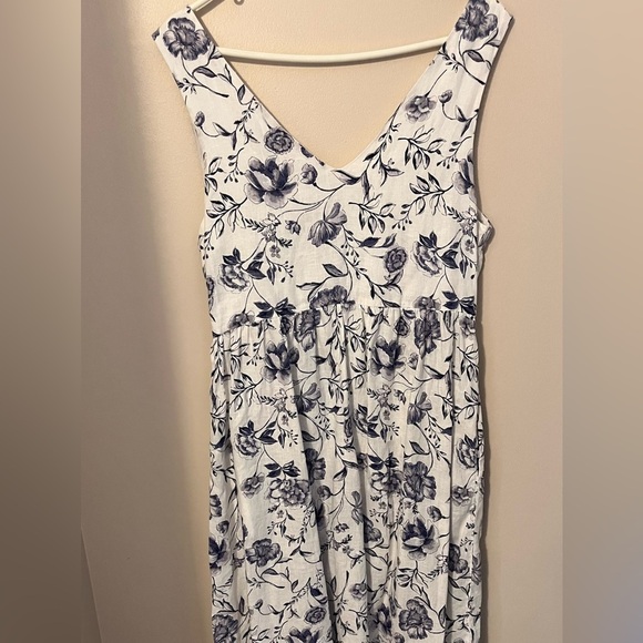 Cynthia Rowley White and Blue Linen Dress - Picture 7 of 7